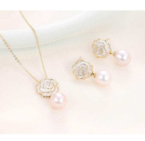 佐奈美 sanami 玫瑰之约925银珍珠套装